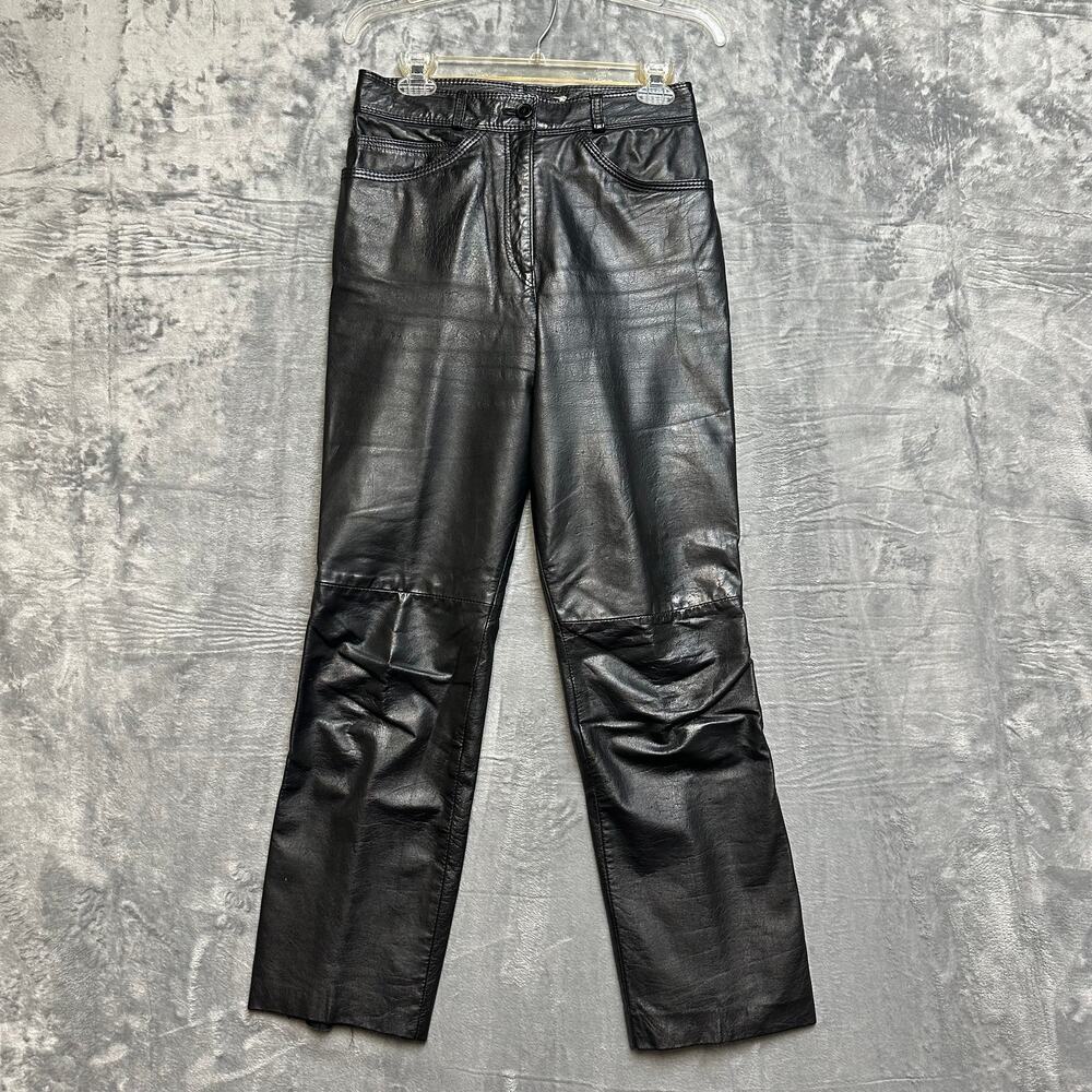Vintage Jordache Leather Pants Women's Size 12‎ Black Pants